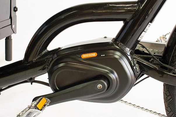 The integrated Bafang mid-drive motor on a Tribe Original