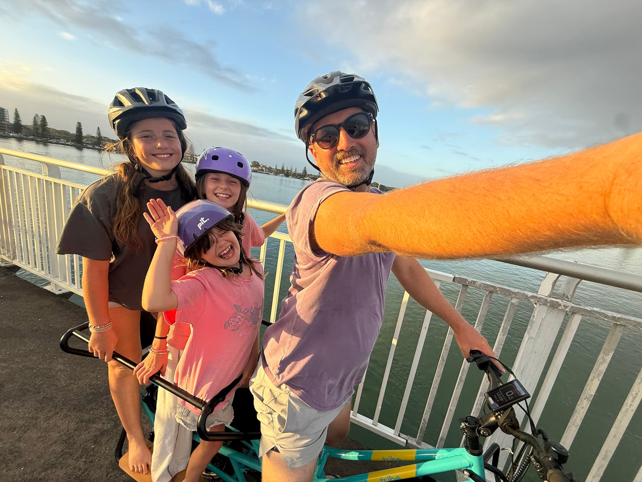 Three kids on an Evamos. Here’s how.